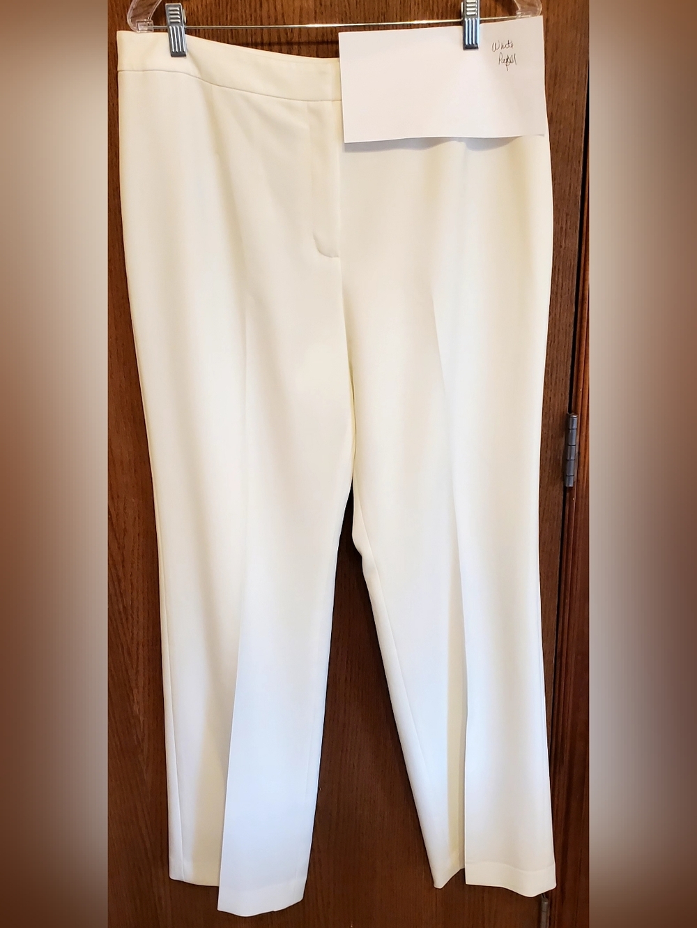 Kasper Kate Classic Fit Cream Straight-Leg Slacks 36"W, 32" IS, 42"L, 10" RISE